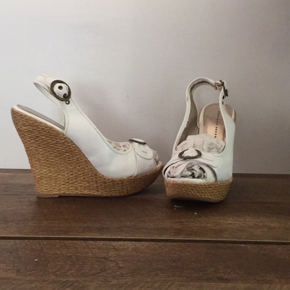 White wedge sandals